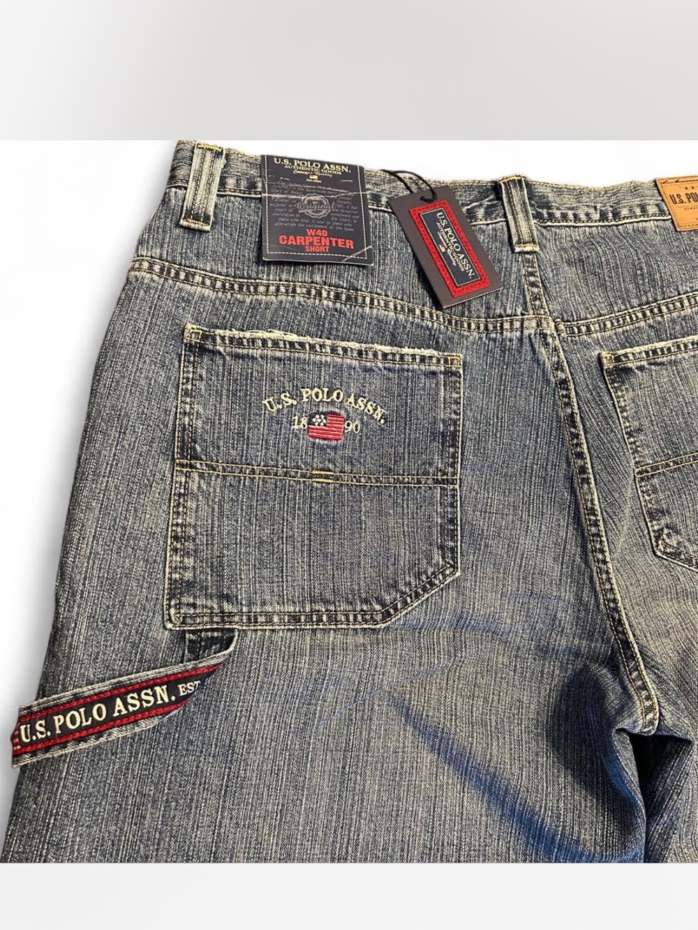 Y2K U.S. Polo Assn. Men's Relaxed Carpenter Jorts dead stock with tags